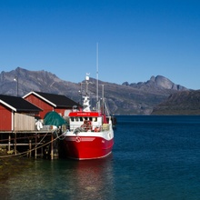 Fischerboot-Idylle in Norwegen