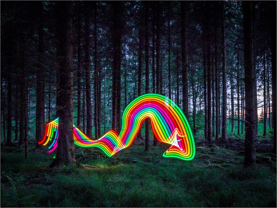 Lightpainting im Wald