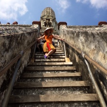 Climbing the temple
